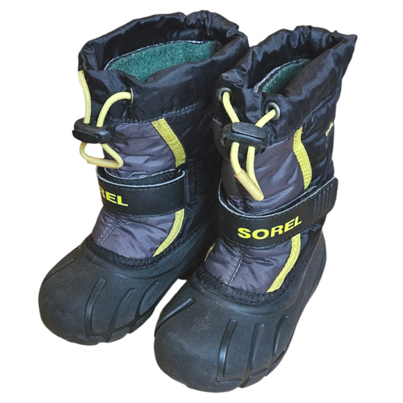 Sorel Flurry Snow Boot Winter Boots Grey Black Toddler Size 8 - Picture 1 of 9